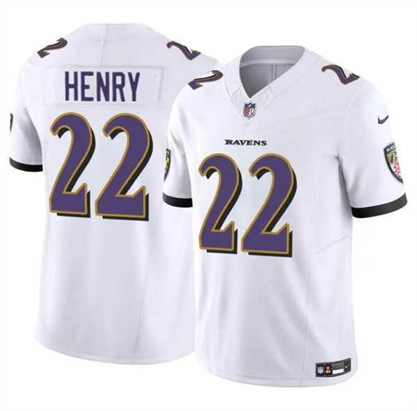 Men & Women & Youth Baltimore Ravens #22 Derrick Henry 2023 F.U.S.E. White Vapor Limited Jersey,We sell and wholesale Men & Women & Youth Baltimore Ravens #22 Derrick Henry 2023 F.U.S.E. White Vapor Limited Jersey on line form chian!